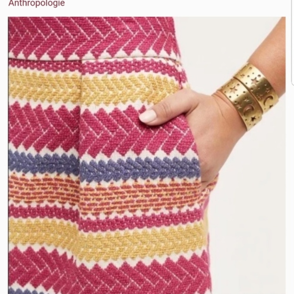 NWOT Anthropologie Jacquard Embroidered Skirt